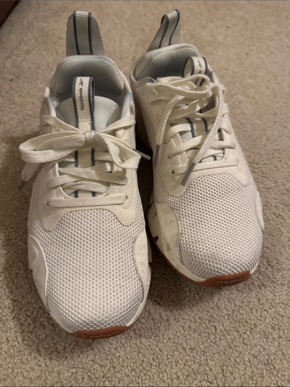 Reebok Kids White Sneakers with Blue Trim